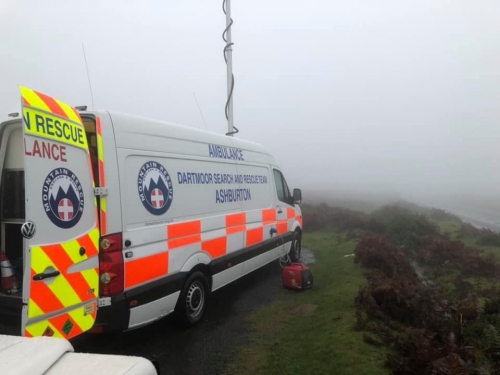 Dog walker lost in thick fog
